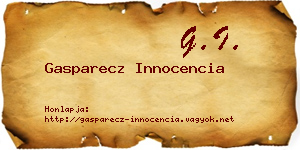 Gasparecz Innocencia névjegykártya